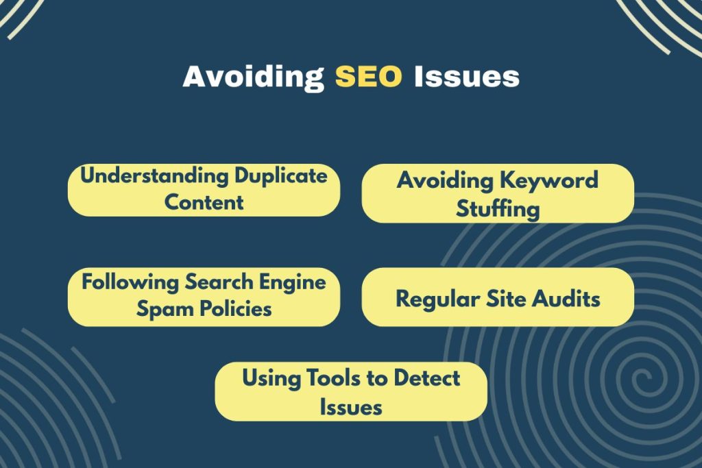 image that shows issues that should be avoided in seo